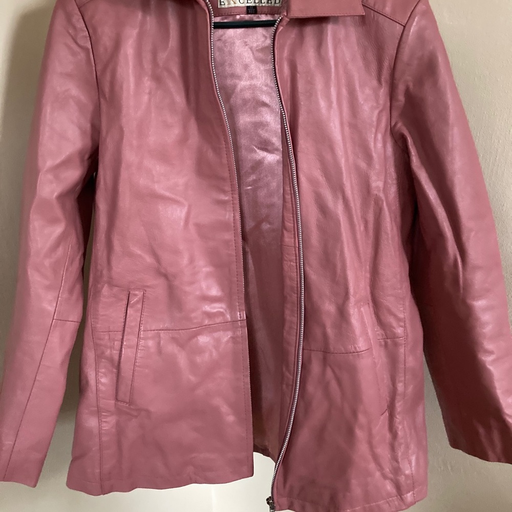 EXcelled Pink Leather Jacket